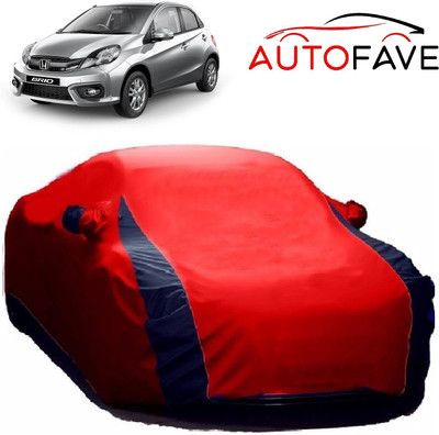 AutoFave Car Cover For Honda Brio (With Mirror Pockets)(Red, Blue)