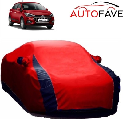 AutoFave Car Cover For Hyundai Elite i20 (With Mirror Pockets)(Red)