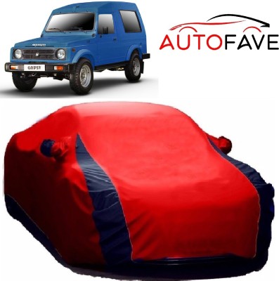 AutoFave Car Cover For Maruti Suzuki Gypsy MG-410 (With Mirror Pockets)(Red)