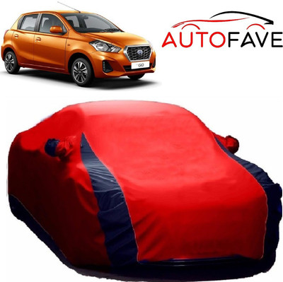 AutoFave Car Cover For Nissan Go (With Mirror Pockets)(Red)