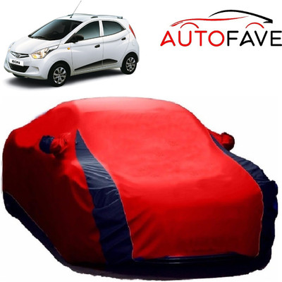 AutoFave Car Cover For Hyundai Eon (With Mirror Pockets)(Red, Blue)