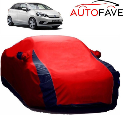 AutoFave Car Cover For Honda Jazz (With Mirror Pockets)(Red, Blue)