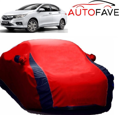 AutoFave Car Cover For Honda City i-Vtec (With Mirror Pockets)(Red)