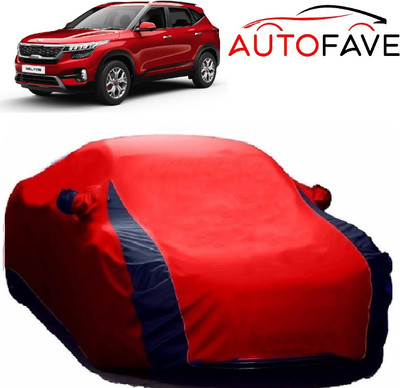 AutoFave Car Cover For Kia SELTOS (With Mirror Pockets)(Red)