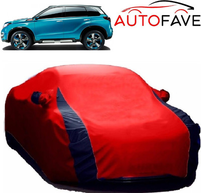 AutoFave Car Cover For Maruti Suzuki Vitara Brezza Facelift (With Mirror Pockets)(Red)