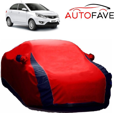 AutoFave Car Cover For Tata Zest (With Mirror Pockets)(Red, Blue)