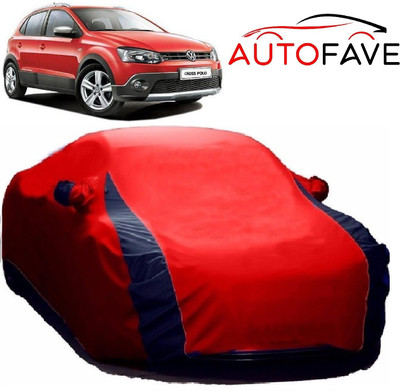 AutoFave Car Cover For Volkswagen Polo Cross (With Mirror Pockets)(Red, Blue)