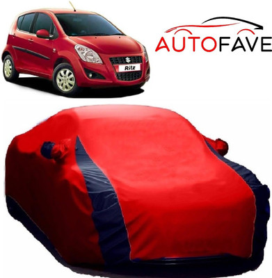 AutoFave Car Cover For Maruti Suzuki Ritz (With Mirror Pockets)(Red, Blue)