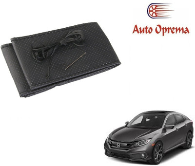 Auto Oprema Steering Cover For Honda Universal For Car(Black, Leather)