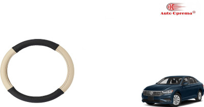 Auto Oprema Steering Cover For Volkswagen Universal For Car(Black, Beige, Leatherite)