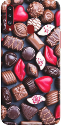 NDCOM Back Cover for Samsung Galaxy A20s Chocolate Lover Printed(Multicolor, Hard Case, Pack of: 1)