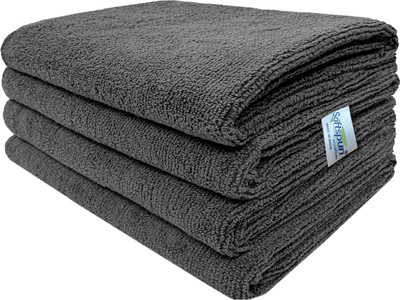 SOFTSPUN Microfiber Vehicle Washing  Cloth(Pack Of 4, 340 GSM)