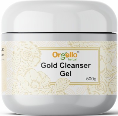 orgello Radiant Gold Kesar Cleanser Gel ( 1 x 500 gm.) - for bright & radiant facial glow, soft, smooth and glowing skin, oily dry normal combination skin, men women girls boys - Salon Parlour Pack Products(500 g)
