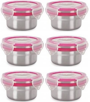 di select Steel, Silicone, Plastic Grocery Container  - 250 ml(Pack of 6, Silver)