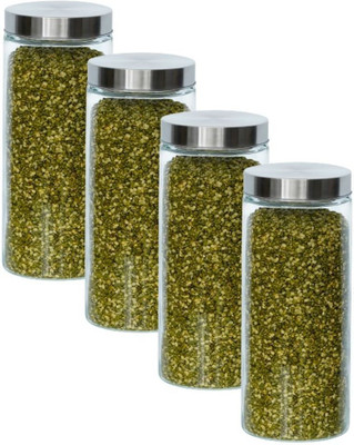 Femora Glass Grocery Container  - 2200 ml(Pack of 4, Clear)