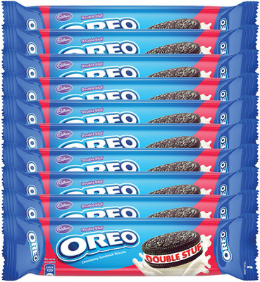 Cadbury Oreo Double Stuff Chocolatey Biscuits Cream Sandwich Biscuit(10 x 0.12 kg)