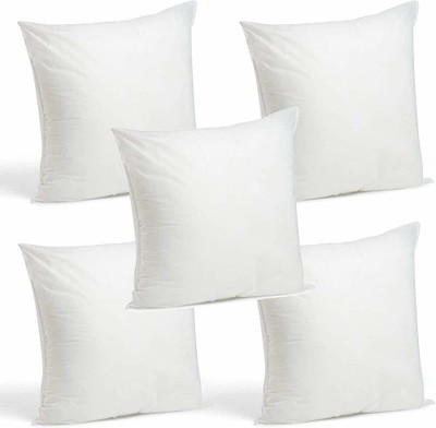 Romance SUPER SOFT MICRO FIBRE CUSHION SET PACK OF 5 Microfibre Solid Cushion Pack of 5(White)