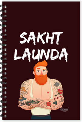 ESCAPER Sakht Launda Hindi Quotes Diary (Ruled - A5 Size - 8.5 x 5.5 inches), Slogan Diary, Quotes on Diary, Funny Quotes Notepad A5 Diary Ruled 160 Pages(Multicolor)