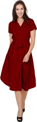 CHECHI Women A-line Red Dress