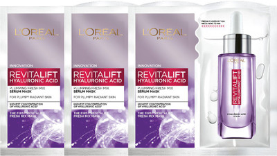 68% OFF on L'Oréal Paris Revitalift Hyaluronic Acid Fresh Mix Serum Sheet Mask (Pack of 3) 162g(99 g) 68% OFF on L'Oréal Paris Revitalift Hyaluronic Acid Fresh Mix Serum Sheet Mask (Pack of 3) 162g(99 g)