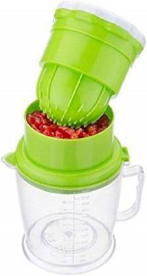 Royalmint Plastic Plastic Hand Juicer Nano Fruit Juicer for Orange & Grapes 2 in 1 Manual Hand Juicer with Strainer and Container (Multicolor Pack of 1) Hand Juicer(Green)