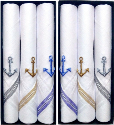 Johnnie Boy 100% pure premium cotton handkerchief for men and boys ( Pack of 6) [