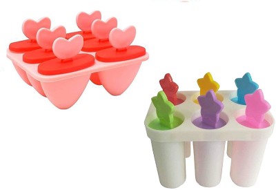 CREW4 Ice Cream/ Kulfi Maker Moulds/ Manual Ice cream Maker Multicolor Plastic Ice Cube Tray(Pack of2)