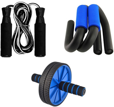 LIVOX HOME ZIM SET AB ROLLER AND PUSH UP BAR WITH SKIPPING ROPE Fitness Accessory Kit Kit