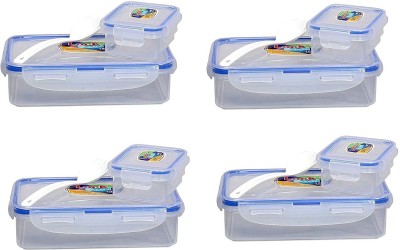 MON N MOL TOY Transparent Lock and Seal Lunch Box (800+125 ml) (PACK OF 4) 2 Containers Lunch Box(800 ml)