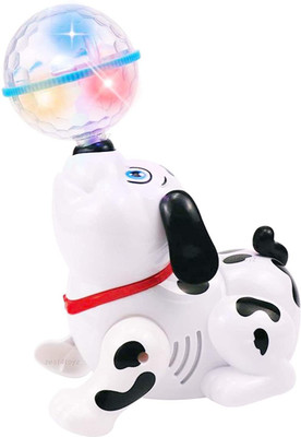 Tiny Miny 360 Degree Rotating Musical Dancing Dog Toy - White(White)