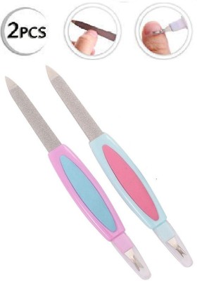 FEGURO 2 in 1 Nail File Tool Cuticle Trimmer Cutter Remover for Women(Set of 2)