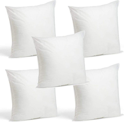 Golden SUPER SOFT MICRO FIBRE CUSHION SET PACK OF 5 Microfibre Solid Cushion Pack of 5(White)