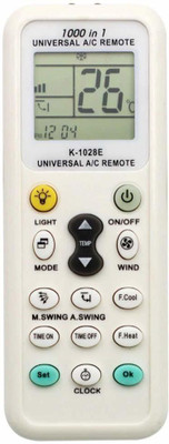 Nsinc 1000 in 1 Universal Air Conditioner Remote,j with Dual sensors for Better Range, Compatible NA Remote Controller(White)