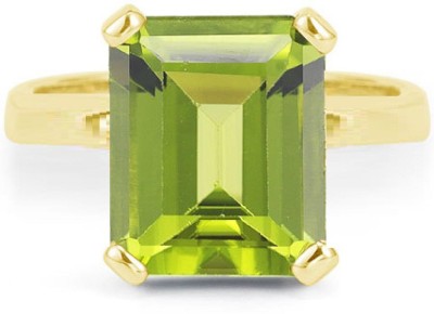 KUNDLI GEMS Stone Peridot Gold Plated Ring