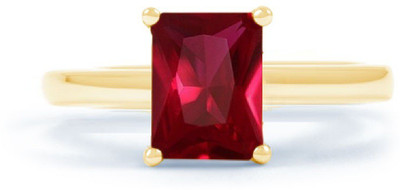 KUNDLI GEMS Ruby Ring Original Manik Precious Stone Certified and Astrological Purpose for unisex Stone Ruby Gold Plated Ring