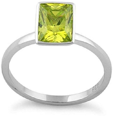 RATAN BAZAAR Stone Peridot Silver Plated Ring
