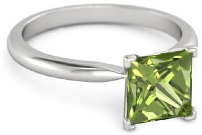 RATAN BAZAAR Stone Peridot Silver Plated Ring