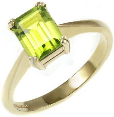 RATAN BAZAAR Stone Peridot Gold Plated Ring