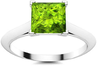 KUNDLI GEMS Stone Peridot Silver Plated Ring
