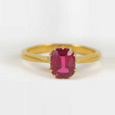 RATAN BAZAAR Natural Ruby Stone Manik Ring Adjustable Panchdhatu Ring Stone Ruby Gold Plated Ring