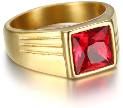 RATAN BAZAAR Stone Ruby Gold Plated Ring