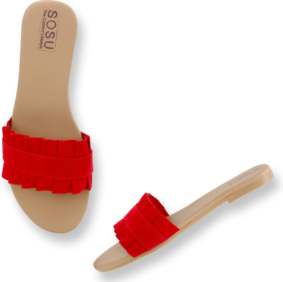 SOSU Women Flats(Red , 5)