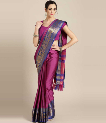 THESIYA FAB Woven Dharmavaram Cotton Silk Saree(Multicolor)
