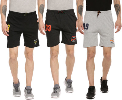 ARDEUR Solid Men Black, Dark Grey, Grey Gym Shorts