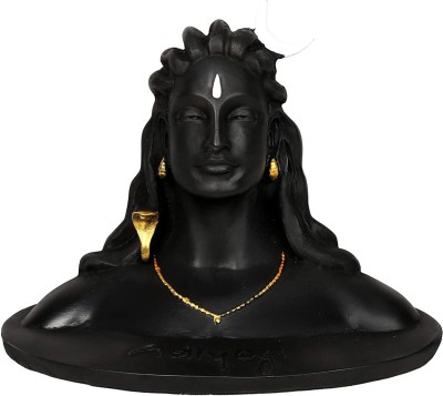 Desithat Adiyogi Shiva Shankara Resin Statue for Car Dashboard Decorative Showpiece  -  10 cm(Polyresin, Black)