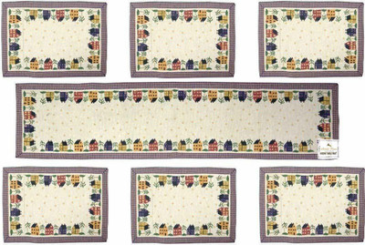 Mega Cart Home Multicolor Linen Table Linen Set(Pack of 7)