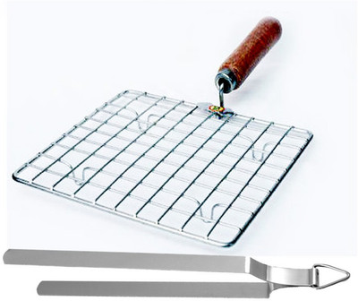 RAU MA Premiu Quality Roaster_Chimta_Chimta_07 Tong With Roaster 01 27 cm Roasting Tong Set(Pack of 2)