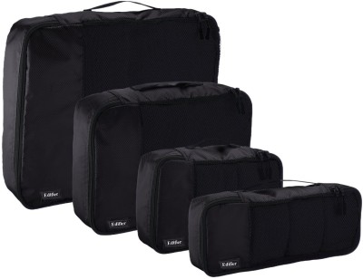EDIFIER Bag Organizer Packing Cubes 4-Piece Set (SMALL .MEDIUM , LARGE AND SLIM) (Black)(Black)