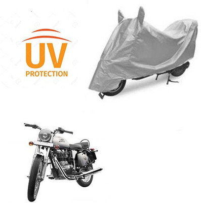 Atulit enterprises Two Wheeler Cover for Royal Enfield(Bullet 350, Silver)
