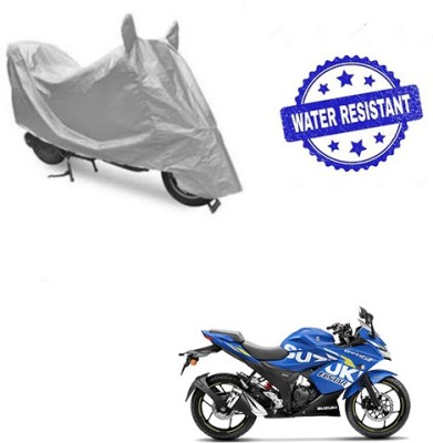 saanvi Two Wheeler Cover for Suzuki(Gixxer SF, Silver)